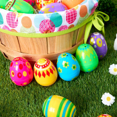 50 Bright Printed Plastic Easter Eggs for Easter Egg Hunt