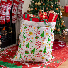 2-Pack Large Red & White Christmas Holiday Plastic Gift Bags