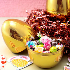 6 Large Gold Easter Eggs, 6-Inch Jumbo Plastic Fillable Eggs for Easter Hunt