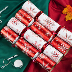 12 Pack Red White Snowflake Christmas Party Table Favors