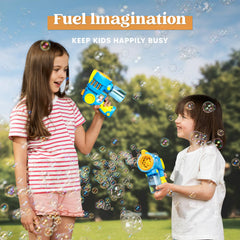 2-Pack Bubble Gun Machine with Refill Solution, 5000+ Bubbles Per Minute