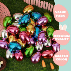 48PCS 3.15" Metallic Easter Eggs for Easter Hunt