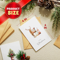 24 White Christmas Cards with Envelopes and Stickers