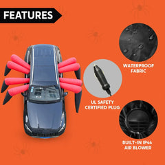 12ft Halloween Inflatable: Eight Spider Legs Trunk or Treat Decoration