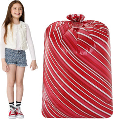Large Red Holiday Plastic Gift Bags, 3 Pack