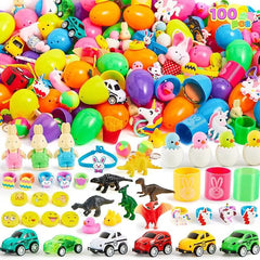 100Pcs 2.5in Toys and Stickers Prefilled Easter Eggs