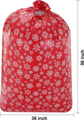 Large Red Holiday Plastic Gift Bags, 3 Pack