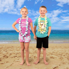 120Pcs Hawaiian Colorful Tropical Flower Leis Necklaces for Kids Adults