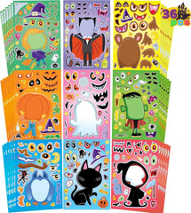 36 Pcs Halloween Make-a-Face Stickers for Kids