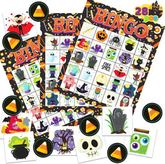 Halloween Bingo Game Cards for 28 Players