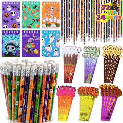 Halloween Pencil, Ruler & Notepad Set - 24 Pack