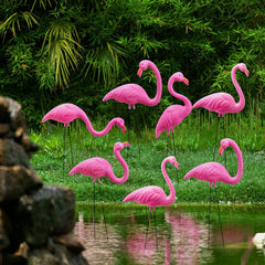 10 Pink Flamingo Yard Ornaments - Small