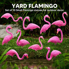 10 Pink Flamingo Yard Ornaments - Small