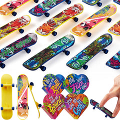 28 Mini Skateboards in Boxes with Kids Valentine's Cards for Classroom Exchange