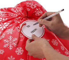 Large Red Holiday Plastic Gift Bags, 3 Pack