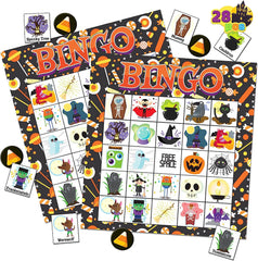 Halloween Bingo Game Cards for 28 Players