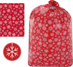 Large Red Holiday Plastic Gift Bags, 3 Pack
