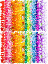 120Pcs Hawaiian Colorful Tropical Flower Leis Necklaces for Kids Adults