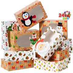 24-Pack Christmas Cookie Boxes with Window