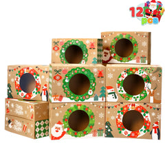 12-Pack Christmas Cookie Boxes for Gift Giving
