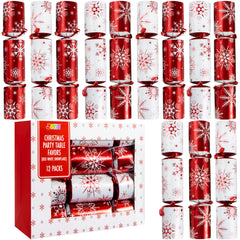 12 Pack Red White Snowflake Christmas Party Table Favors