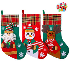 3-Piece Set of 18-Inch Christmas Stockings