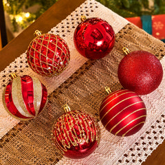 12-Piece 3.15-Inch Red and Gold Christmas Ball Ornament Set