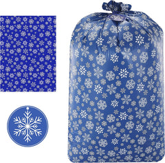 Large Holiday Plastic Gift Bags, Blue, 3 Pack
