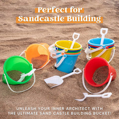 SLOOSH 12-Pack Beach Buckets with Sand Shovels