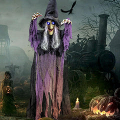 72in Hanging Talking Witch With Light-up Eyes