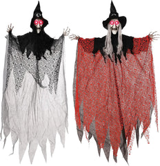 51-Inch Light-Up Hanging Witch Decorations (2-Pack)