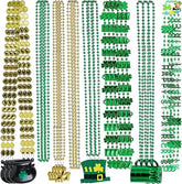 JOIN 72-Piece St. Patrick's Day Necklace Set with Shamrock, Beer Mug, Hat, Pot of Gold, and Coin Charms
