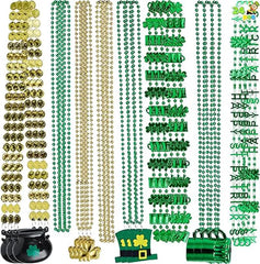 JOIN 72-Piece St. Patrick's Day Necklace Set with Shamrock, Beer Mug, Hat, Pot of Gold, and Coin Charms
