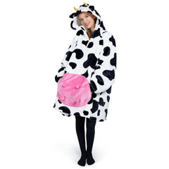 Sherpa Hooded Blanket for Adults, Wearable Pullover for Women and Men