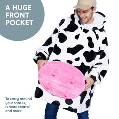 Sherpa Hooded Blanket for Adults, Wearable Pullover for Women and Men