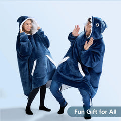Cozy Adults Wearable Blanket Hoodie - Fleece Sherpa Pullover
