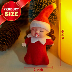 Christmas 2-Piece Tiny Elf Doll Set: 1 Red & 1 Green Elf Doll with Teats