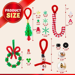 Christmas Beaded Ornament Craft Kit - Make Up to 40 Hanging Ornaments