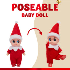 Christmas Red Tiny Soft Plush Elf Doll for Holiday Decor
