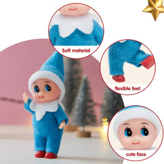 Blue Tiny Elf Soft Plush Doll for Christmas Decor