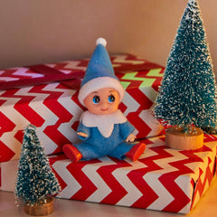 Blue Tiny Elf Soft Plush Doll for Christmas Decor