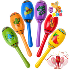 6-Pack Mini Wooden Maracas for Kids - Cinco De Mayo