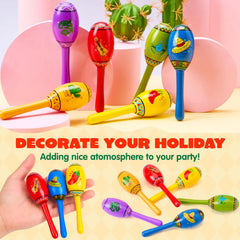 6-Pack Mini Wooden Maracas for Kids - Cinco De Mayo