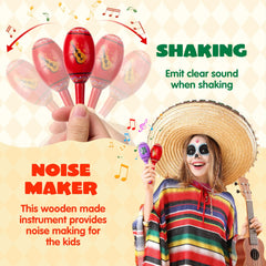 6-Pack Mini Wooden Maracas for Kids - Cinco De Mayo