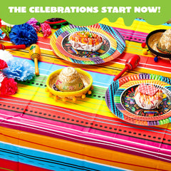 Cinco De Mayo Multicolor Plastic Tablecover, 6-Pack
