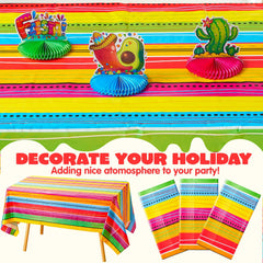 Cinco De Mayo Multicolor Plastic Tablecover, 6-Pack