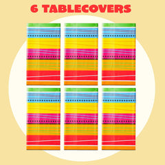 Cinco De Mayo Multicolor Plastic Tablecover, 6-Pack