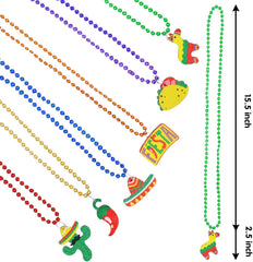 Cinco de Mayo Fiesta Bead Necklaces, 12 Pack