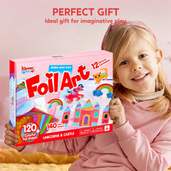 Foil Art Kit for Kids with Foam Stickers, Creative Travel Toys & Birthday Gifts