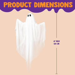 Spooky White LED Ghost Hanging Decoration (47in) for Halloween